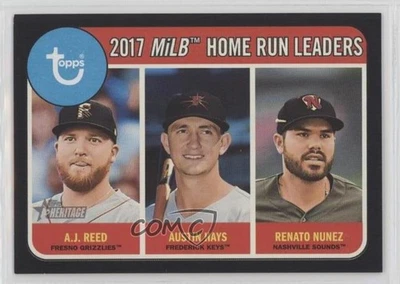 2018 Topps Heritage Minor League Edition Black /50 AJ Reed Austin Hays Rookie RC - Image 1 of 2
