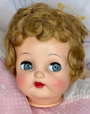 Vintage Ideal P-5 "Flirty-EYE" BABY BIG EYES Doll Vinyl  Blonde HEAD ONLY -- NOS - Image 1 of 4