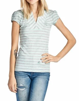 NUEVO CON ETIQUETAS UNION BAY MUJER CUELLO EN V RAYAS MANGA GORRA ESPUMA 'S' PRECIO DE VENTA SUGERIDO POR EL FABRICANTE 24 Foto 1 de 3