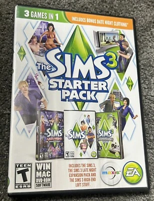 The Sims 3 Starter Pack Windows PC Mac DVD-ROM 3 Video Games In 1 w/ NM Discs!! - Image 1 of 4