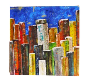 Abstract City Original Giclée 1st Edition Print Art by Rain Crow - Picture 1 of 6