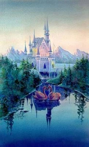 ROMANTIC CASTLE & SWAN by Sharon Sharpe W@W! - Picture 1 of 1