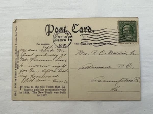 Ben Franklin Green One Cent Stamp On Antique Postcard 1910 Rare - Picture 1 of 5