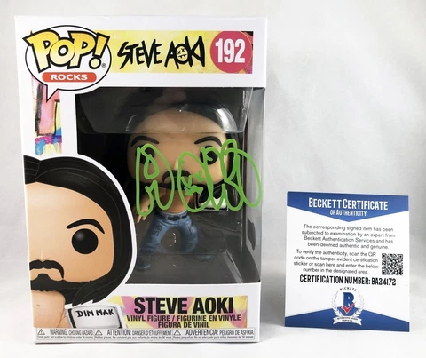 Steve Aoki Signed Funko Pop Beckett BAS COA Cover
