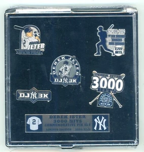 Derek Jeter 3,000 Hits 5 Pin Set LE 2009 PDI New York Yankees New in sealed pkg - Picture 1 of 1