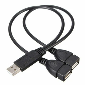 USB 2.0 A Stecker auf 2 Dual Buchsen Y Splitter Hub Power 2025NEU ❁UK - Bild 1 von 10