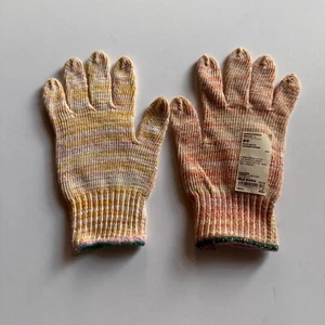 Muji Work Gloves Orange & Yellow Striped – Made in Japan – One Size - Picture 1 of 2
