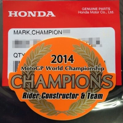 1 Pc FOR HONDA CHAMPIONS MOTO GP 93  STICKERS DECALS EMBLEM FAIRING 50x64mm - Image 1 of 4