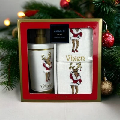 Avanti Home Lotion Dispenser & 2 Embroidered Fingertip Towels 3 Pc Gift Set - Image 1 of 4