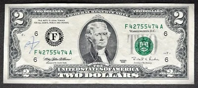 $2 1995 Fed. Res. AU condition - Image 1 of 2