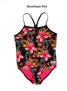 Hurley Girl's UPF 50+ One-Piece Quick Dry Swimsuit 5/6 - Picture 1 of 4