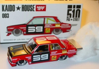KAIDO HOUSE MINI GT 1971 71 DATSUN 510 COLECCIONABLE IMPORTACIÓN COCHE DE CARRERAS - rojo, sin usar, en caja Foto 1 de 4