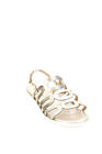 Michele Lopriore Womens Leather Metallic Cage Sandals Champagne Size 11US 41EU