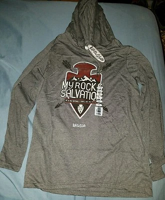 Camiseta pequeña cristiana con capucha punta de flecha Kerusso My Rock & Salvation manga larga Foto 1 de 2