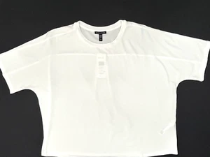 Eileen Fisher New M White Crew Neck Boxy Tee Stretch Jersey Knit Lightweight NWT - Picture 1 of 5