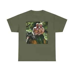 Funny Unisex Heavy Cotton Tee, Trump and Putin horseback - Picture 1 of 33