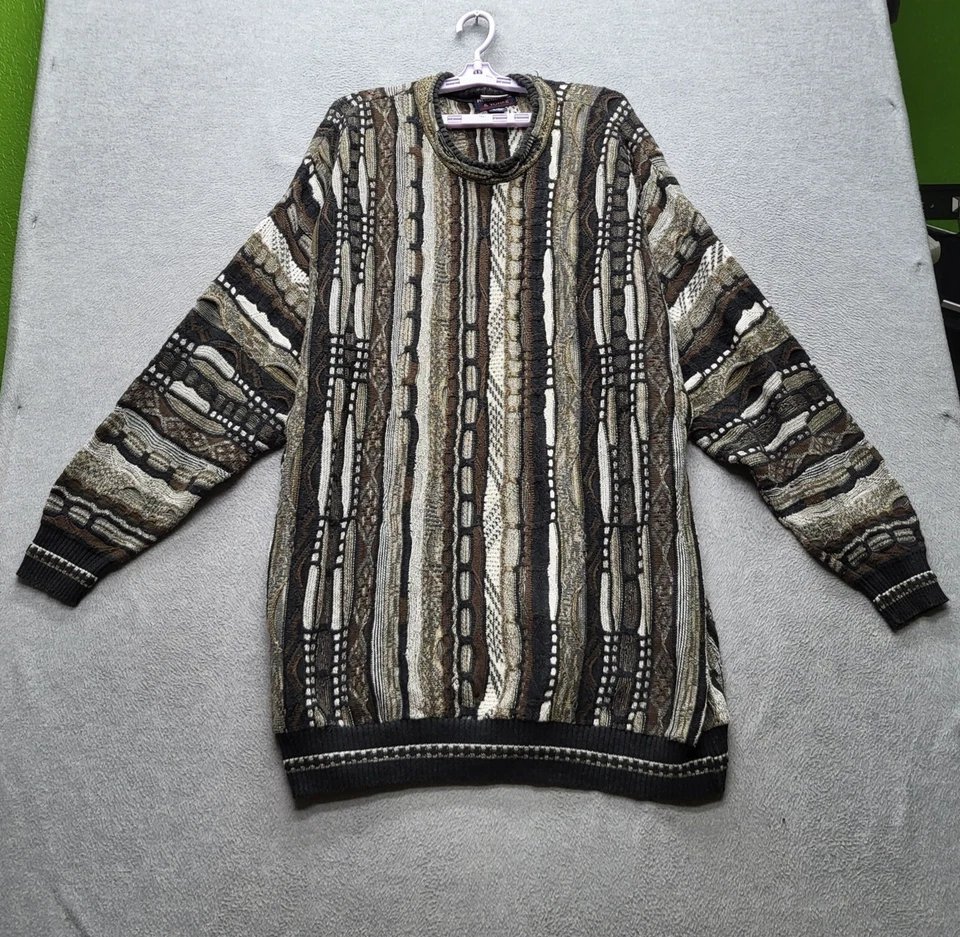 Sudadera Roundtree & Yorke Hombre 3XLT Marrón Geométrica Tejido 3D Hip Hop Foto 1 de 4