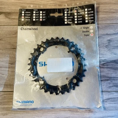 NOS Shimano Deore XT 32 Tooth FC-M760 4 Bolt 104 BCD Chainring 9 Speed - Image 1 of 2