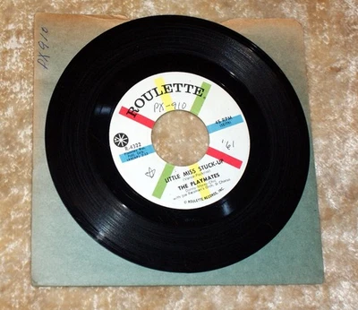 The Playmates 45rpm Record , Real Life / Little Miss Stuck Up , Roulette Label - Image 1 of 2