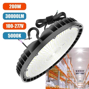200W LED UFO High Bay Light 0-10V Dimmable Factory Warehouse Shop Area Lighting - Picture 1 of 14