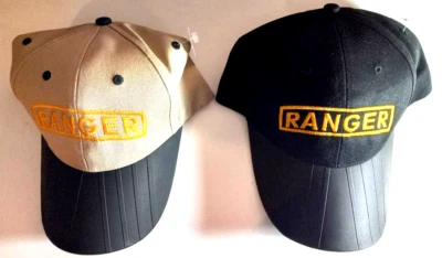 RANGER TAB ON NEGRO PVC BILL CAP & RANGER TAB CAQUI PVC BILL COMBO GORRAS DE BOLA Foto 1 de 2
