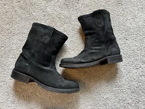 Fiorentini + Baker Gr. 38 schwarz Wildleder Leder halbhohe Motorradstiefel ITALIEN - Bild 1 von 5