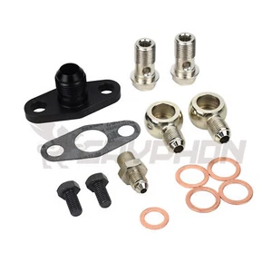 Turbo Oil Water Fitting Flange Gasket Kit for Nissan Skyline RB20DET Garrett T3 - Foto 1 di 1
