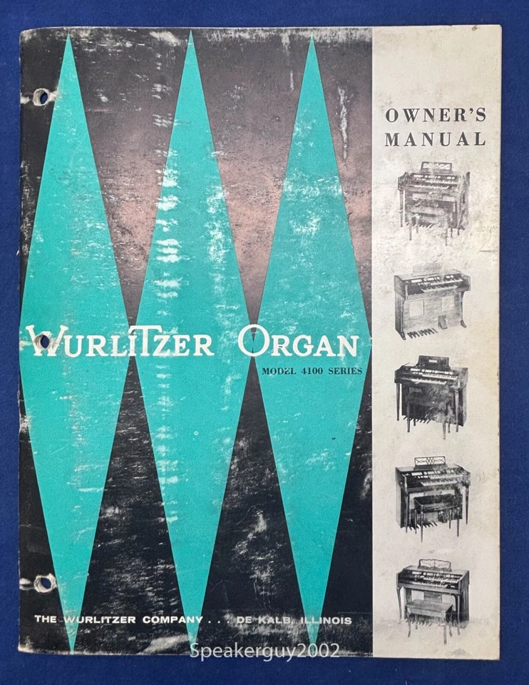 Manual del propietario Wurlitzer serie 4100 original Foto 1 de 1