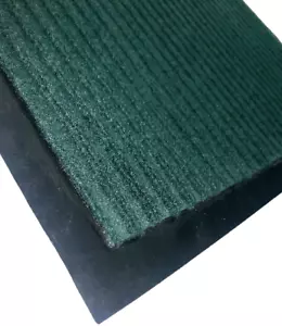 All Purpose Utility Door Floor Mat Office Home Entrance Rug 18x24" Ribbed Green - Picture 1 of 3