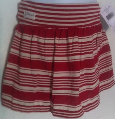 Ralph Lauren Niñas Falda/Skort Rojo/Crema Rayas Plegable Cintura Talla 6 Nuevo con Etiquetas Foto 1 de 4