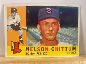 1960 TOPPS BASEBALL #296 - NELSON CHITTUM RC -BOSTON RED SOX - EXC - NMT