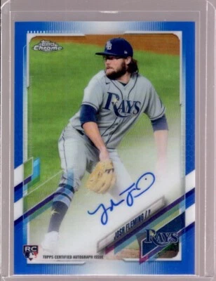 JOSH FLEMING 2021 Topps Chrome #RA-JF Blue Refractor RC Autograph Auto #083/150 - Image 1 of 2