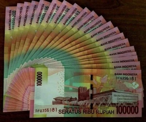 Indonesia 100000 Rupiah P-153A 2013-2014 x 10 Pcs UNC IDR MILLION Indonesian - Picture 1 of 6