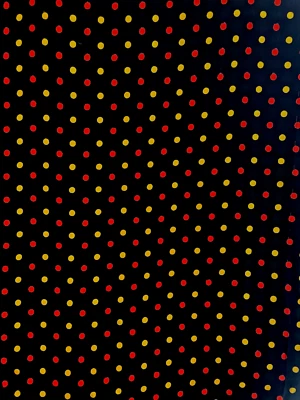 Tela vintage de lunares rojo rayón, amarillo, negro Foto 1 de 3