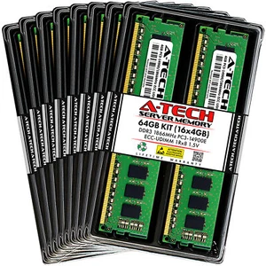 64GB 16x 4GB PC3-14900E ECC UDIMM ASUS Z9PH-D16/QDR Memory RAM - Picture 1 of 4