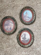 3 Vintage Norleans Ornate Style Wall Hanging Pictures Taiwan Republic of China