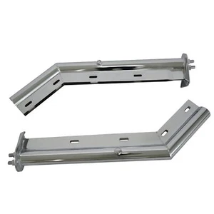 Pair Chrome 28" Spring Load 45 Degree Angled Mud Flap Hanger 1-1/8“ Bolt Pattern - Picture 1 of 7