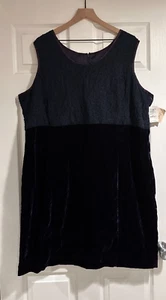 VTG 90s  Apart Impressions Purple Velvet -Lace Womens 24W Mini Dress Lined NWT - Picture 1 of 15