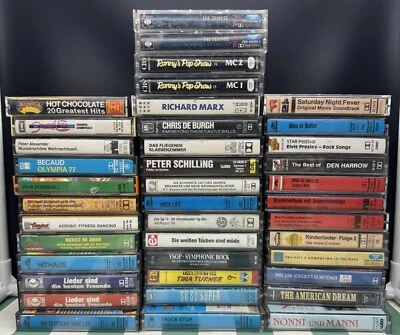 VTG cassette lot German UK only rock pop ronny 40 complete record cassettes Rare - Bild 1 von 4