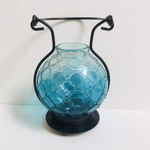 Glass Lantern Diameter 5 inch Round Candle Lantern with Handle H-386 - Picture 1 of 10