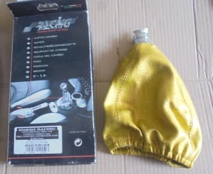 CUFFIA LEVA CAMBIO PELLE LUX GIALLA SIMONI RACING - Picture 1 of 2