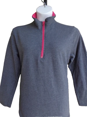  Sudadera gris Just My Size 1X forrada de vellón más ligera 1/4 cremallera cuello falso Foto 1 de 2