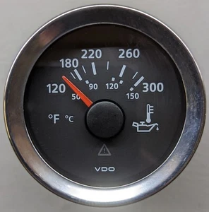 *NEW*   VDO-Veratron  300°F / 150°C  Oil Temp Gauge Black Dial w/Stainless Bezel - Picture 1 of 1
