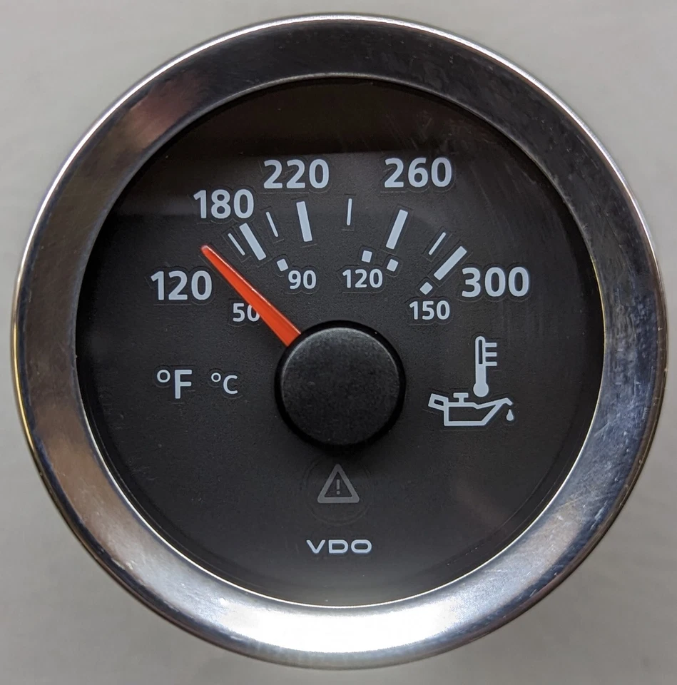 *NEW*   VDO-Veratron  300°F / 150°C  Oil Temp Gauge Black Dial w/Stainless Bezel - Image 1 of 1