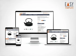 Modello eBay 2025 SEO ottimizzato Responsive Template Design blu scuro DFS - Foto 1 di 6