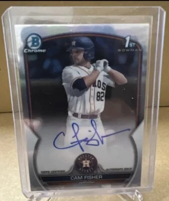 CAM FISHER 2023 BOWMAN CHROME 1ST AUTO REFRACTOR AUTO 419/499 Astros - Image 1 of 2