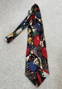 Christmas Collections Neck Tie Keith Daniels New Year's Party 100% Silk Black - Picture 1 of 6