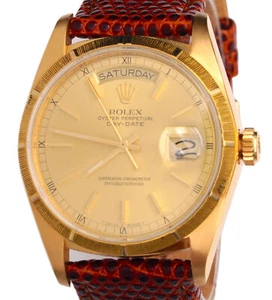 Mens Rolex Day-Date 18K Yellow Gold Watch with Gold Champagne Dial 18078 - Picture 1 of 9