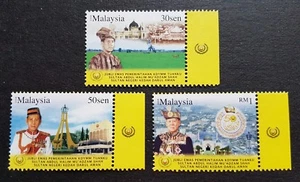 2008 Malaysia Golden Jubilee HRH Sultan Kedah 3v Set Stamps (matched side tabs) - Picture 1 of 2
