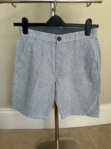 NEXT - Boys White And Blue Striped Linen Shorts - Age 13 Years - Picture 1 of 5